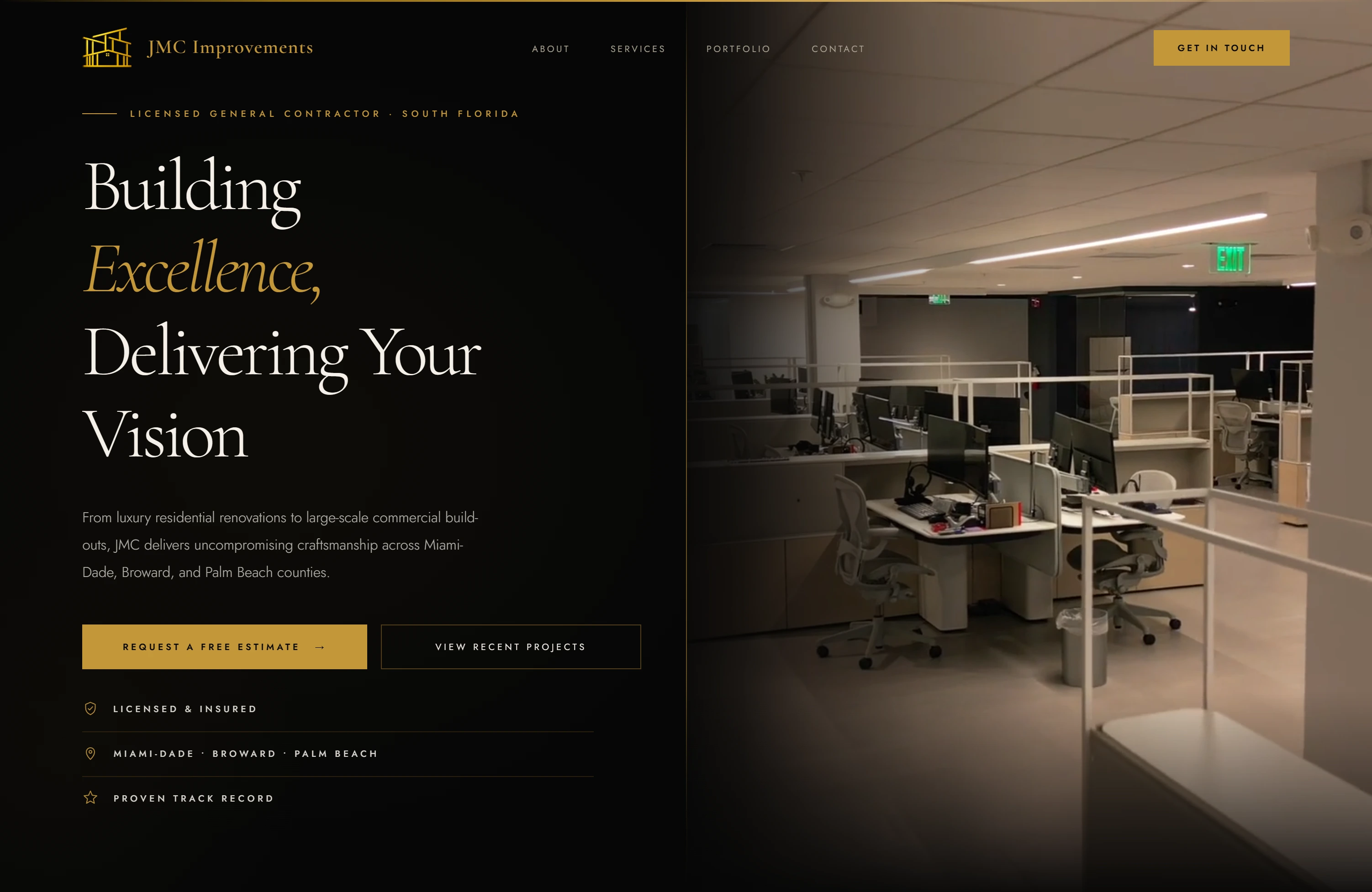 JMC Improvements construction company website redesign and brand modernization by NEUTRON